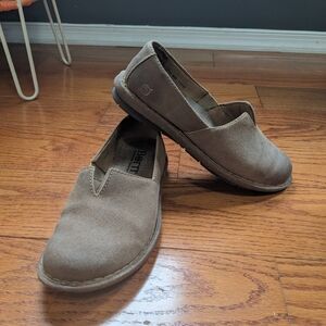 Born taupe leather flat loafers